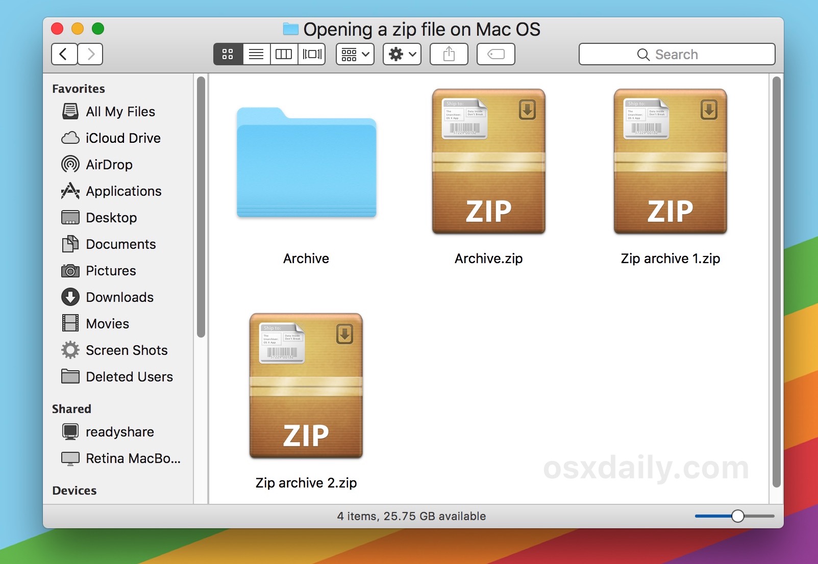 zip extractor for mac default